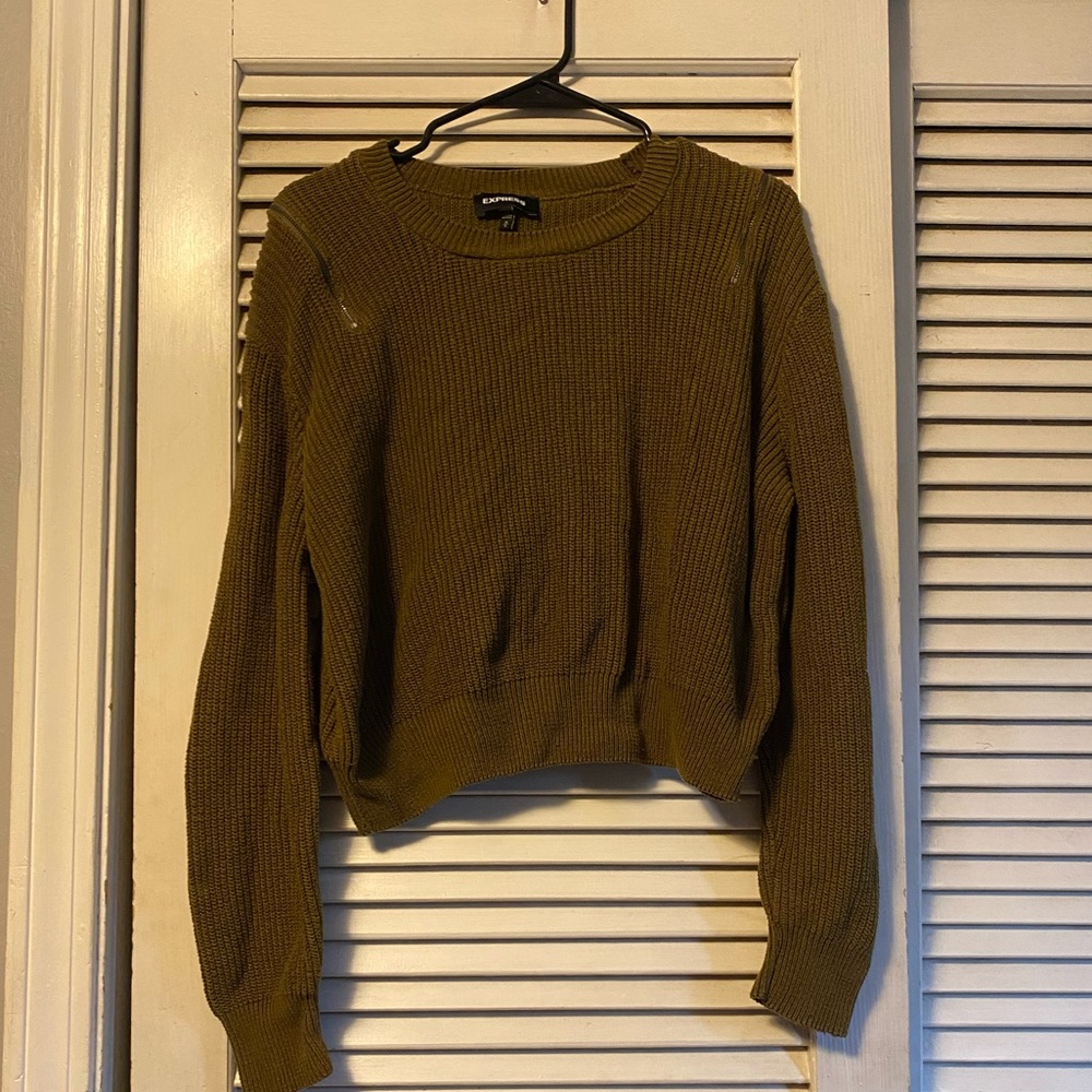 Army green sweater